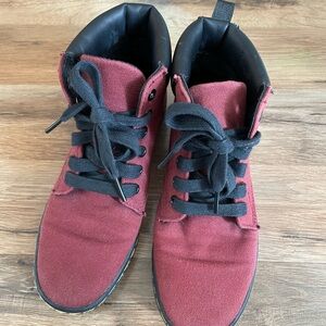 Dr. Martens Red Canvas Boots